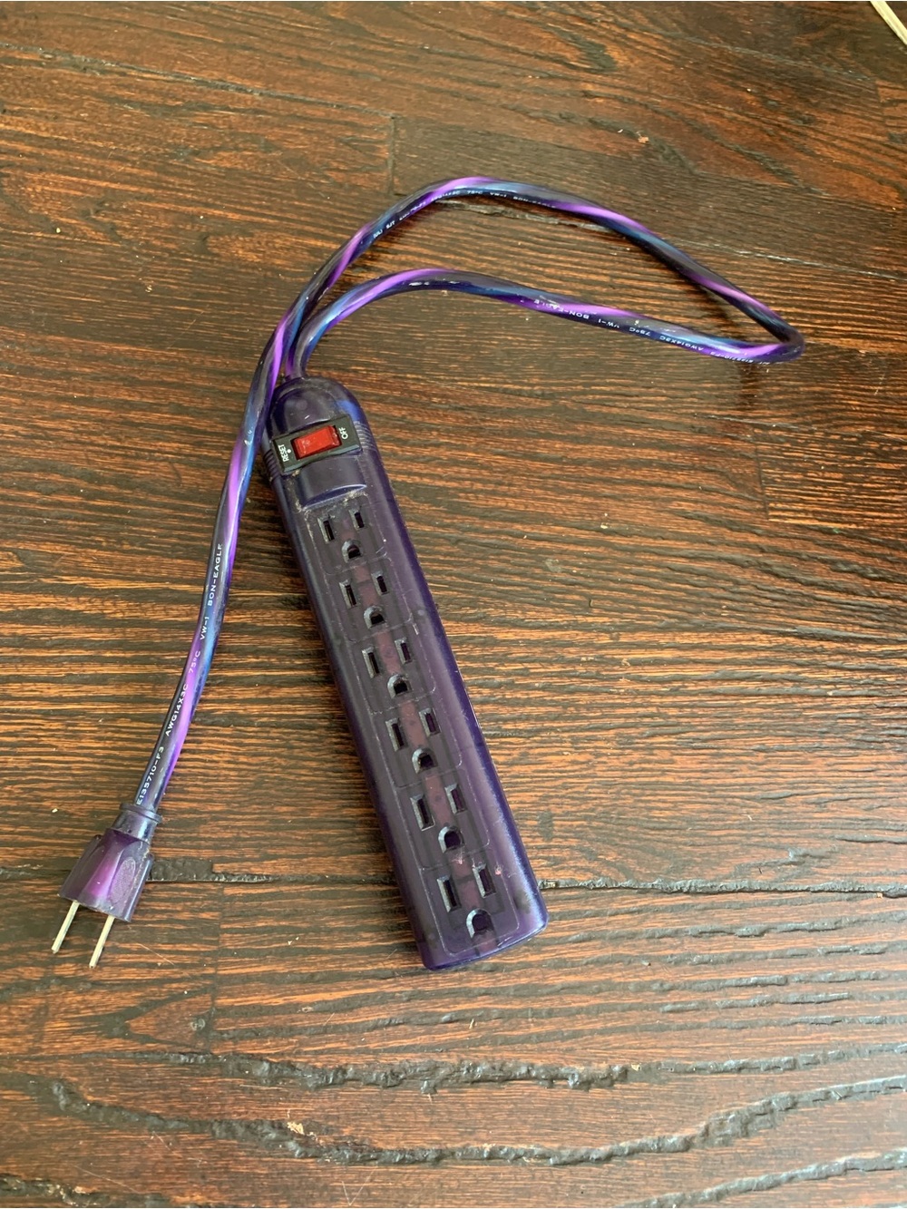 Vintage Bon-Eagle Translucent Purple 6-Outlet Power Strip Model BB-06 Y2K Retro